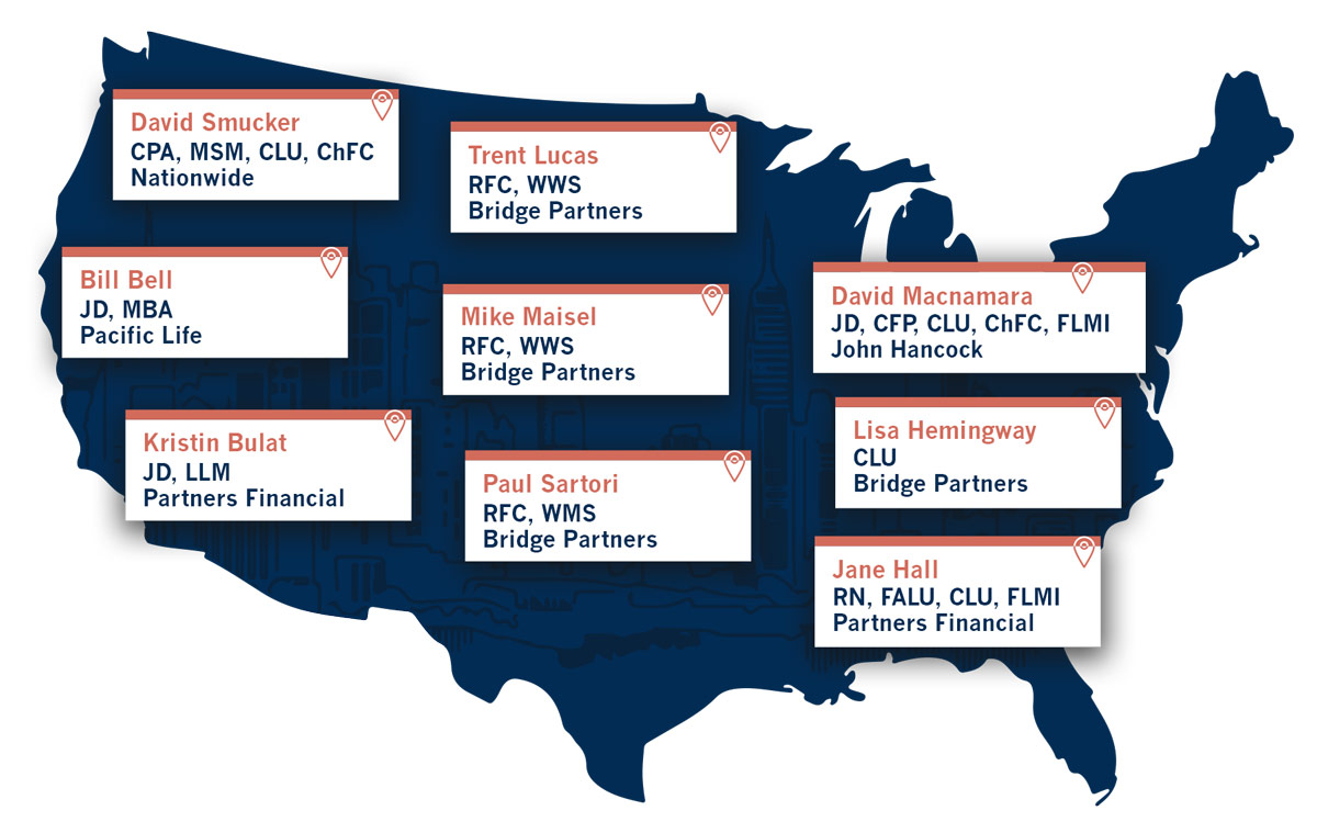 map of advisors and insurance